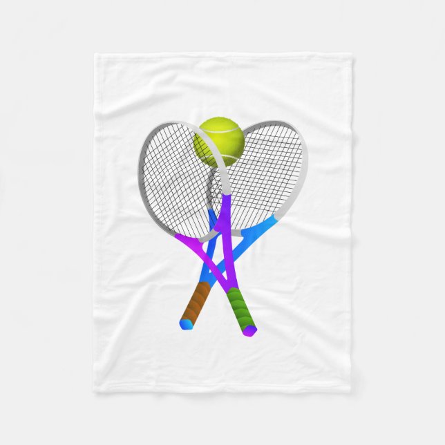 Couverture Polaire Balle de tennis et raquettes (Devant)