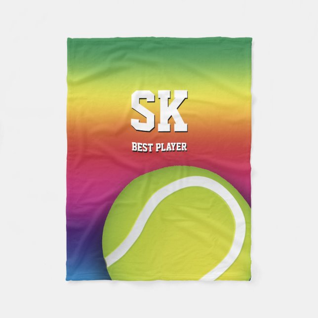 Couverture Polaire Balle de tennis verte personnalisée (Devant)