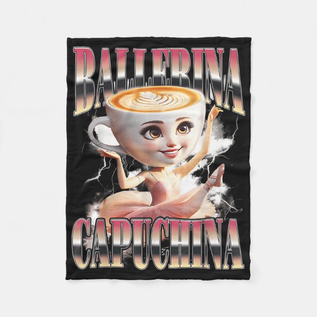Couverture Polaire Ballerina Capuchina Funny Italien Brainrot meme Hu (Devant)