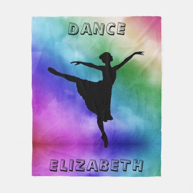 Couverture Polaire Ballerina Dance Pastel Aquarelle Fleece Blanche (Devant)