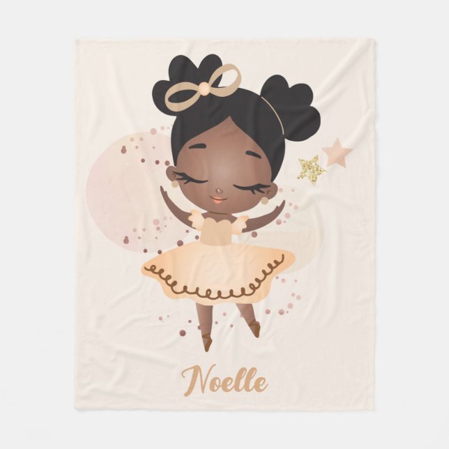 Couverture Polaire Ballerina de l'Afro-Américaine avec Bow (Devant)