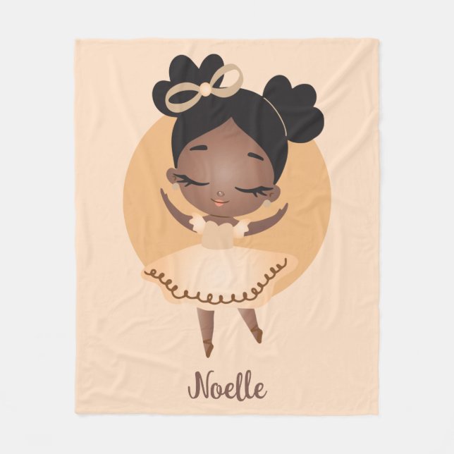 Couverture Polaire Ballerina de l'Afro-Américaine avec Bow (Devant)
