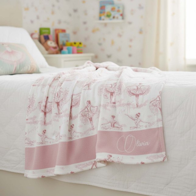 Couverture Polaire Ballerina Moves Motif Pink ID738 (Créateur téléchargé)