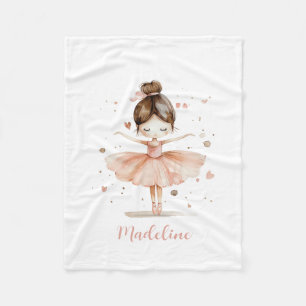 Couverture Polaire Ballerina Nom personnalisé Fille
