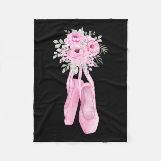 Couverture Polaire Ballerina Pointe Chaussures Fleurs Ballet Danseur  (Devant)