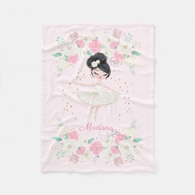 Couverture Polaire Ballerina sucrée personnalisée (Devant)