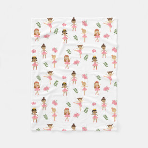 Couverture Polaire Ballet Pink Ballerinas Motif dansant