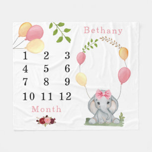 Couverture Polaire Ballons Eléphant mignon Fille Jalon
