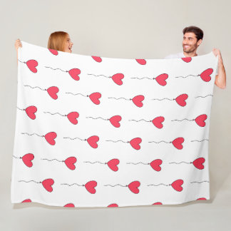 Couverture Polaire Ballons en forme de cœur