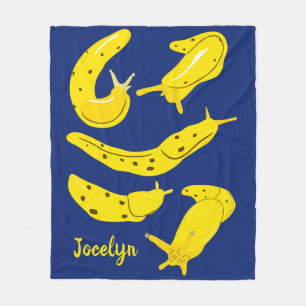 Couverture Polaire Banana Slugs Yellow and Royal Blue Personnalisé