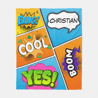 Couverture Polaire Bande dessinée Pop Art Bang personnalisé