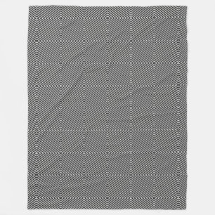 Couverture Polaire Bande géométrique de diamant d'art noir et blanc
