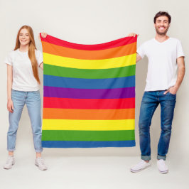 Couverture Polaire Bandes arc-en-ciel colorées