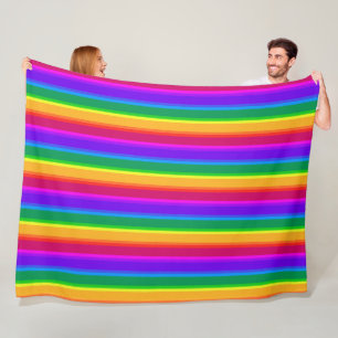 Couverture Polaire Bandes arc-en-ciel irrégulières