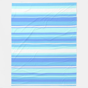 Couverture Polaire Bandes bleu ciel