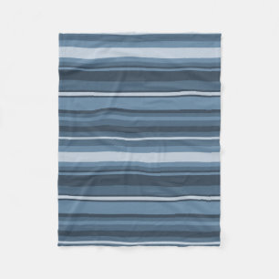 Couverture Polaire Bandes bleu gris
