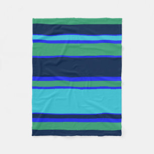 Couverture Polaire Bandes bleues et vertes
