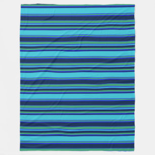 Couverture Polaire Bandes bleues et vertes