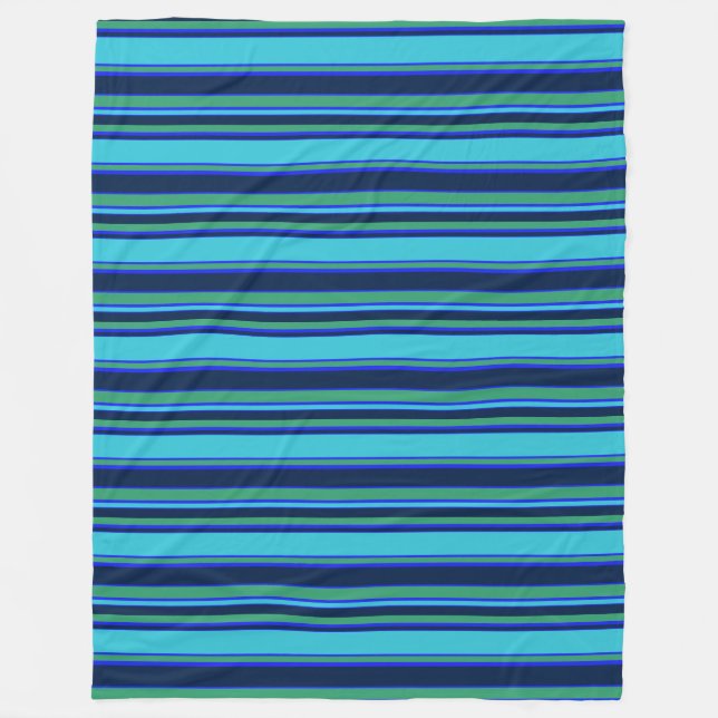 Couverture Polaire Bandes bleues et vertes (Devant)