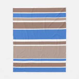 Couverture Polaire Bandes Brown et bleues