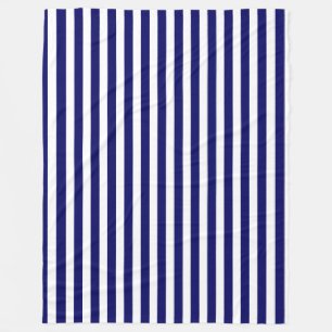 Couverture Polaire Bandes de bonbons bleu et blanc marine