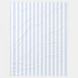 Couverture Polaire Bandes de bonbons bleu pâle et blanc