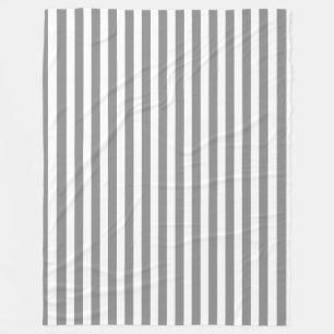 Couverture Polaire Bandes de bonbons grises et blanches