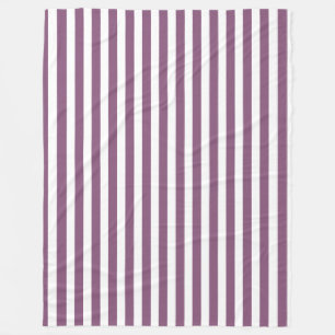 Couverture Polaire Bandes de bonbons mauves et blanches