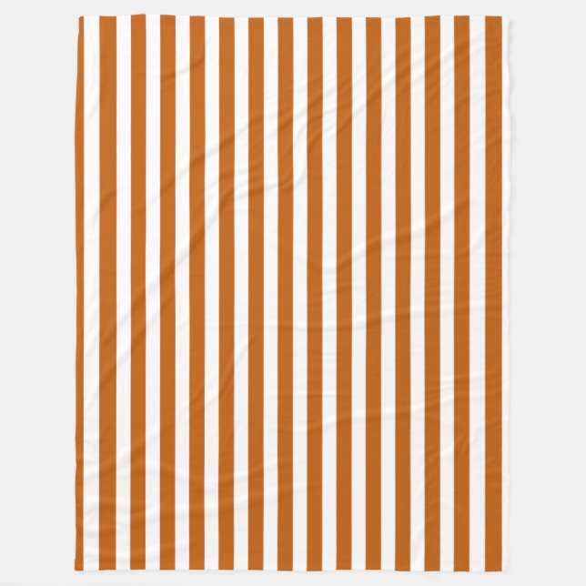 Couverture Polaire Bandes de bonbons orange et blanc brûlés (Devant)