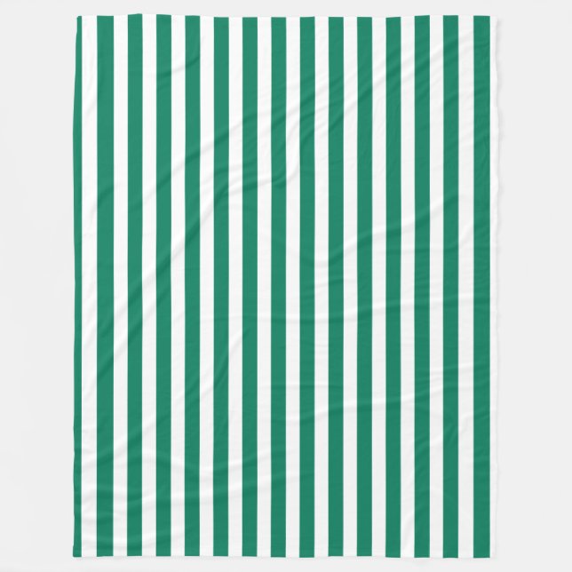 Couverture Polaire Bandes de bonbons vert et blanc (Devant)
