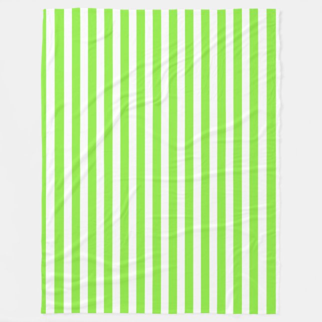 Couverture Polaire Bandes de bonbons vert et blanc de chaux (Devant)