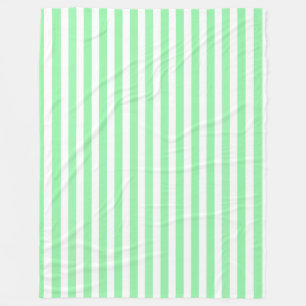 Couverture Polaire Bandes de bonbons vertes et blanches
