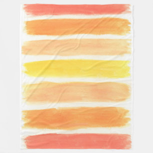 Couverture Polaire Bandes de faucille à crème orange