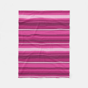 Couverture Polaire Bandes de Fuschia