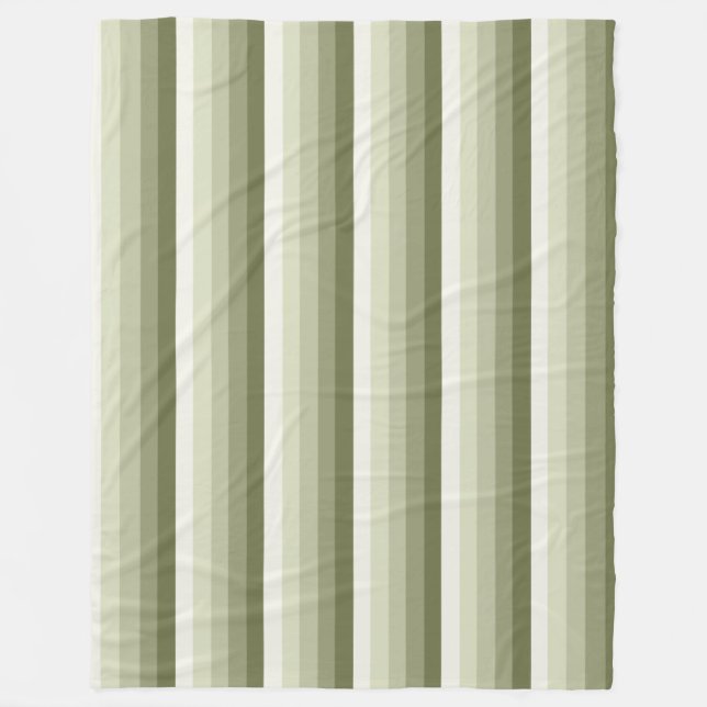 Couverture Polaire Bandes d'ombre vert olive (Devant)