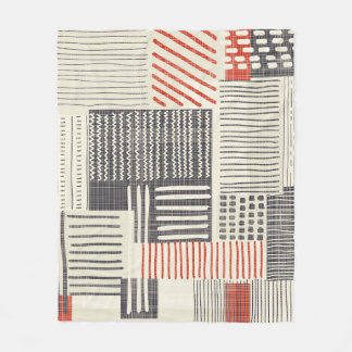 Couverture Polaire Bandes géométriques dessinées à la main, motif san