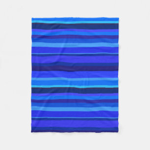 Couverture Polaire Bandes horizontales bleues