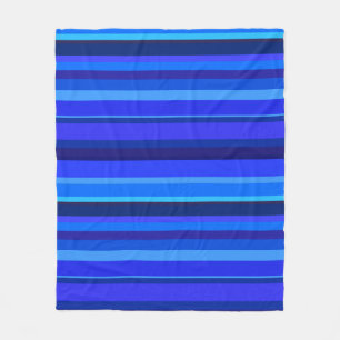 Couverture Polaire Bandes horizontales bleues