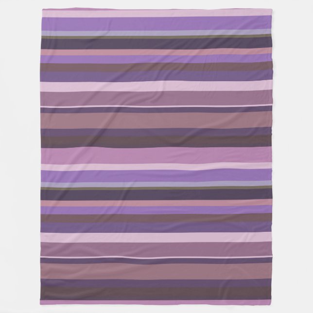 Couverture Polaire Bandes horizontales mauves (Devant)