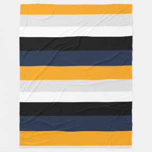 Couverture Polaire Bandes jaunes, bleues, blanches et noires