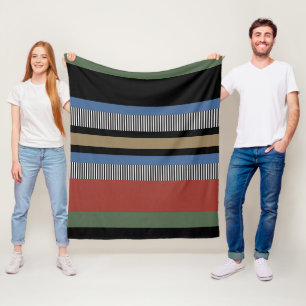 Couverture Polaire Bandes multicolores Hygge Inspiré Scandinave