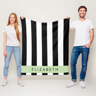 Couverture Polaire Bandes noires et blanches, Gravées, Lignes, Votre 