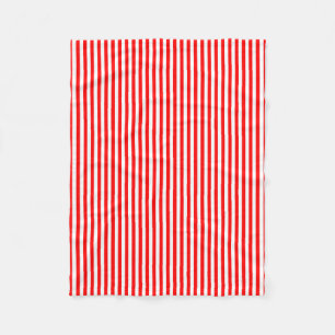 Couverture Polaire Bandes verticales de petite taille rouge et blanch