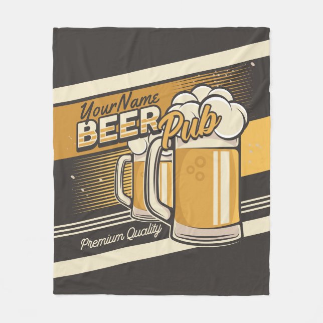 Couverture Polaire Bar de pub de bière froide Premium personnalisé (Devant)