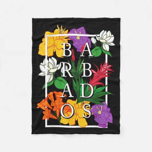 Couverture Polaire Barbados Bajan Wildflower Pride Floral  (Devant)