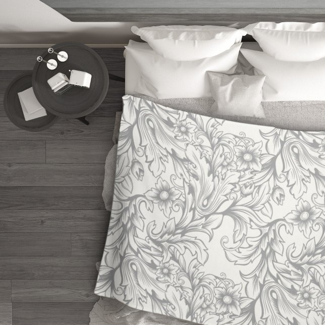 Couverture Polaire Baroque Acanthus Gris (Créateur téléchargé)