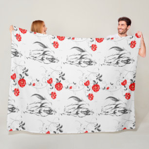 Couverture Polaire Baroque Horse Fleece Blanche