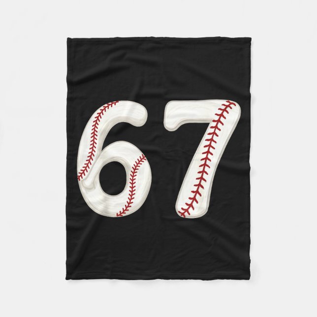Couverture Polaire Baseball 67 Number Funny Six Seven Gen Alpha Meme  (Devant)