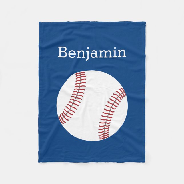 Couverture Polaire Baseball avec nom personnalisé - Royal Blue (Devant)
