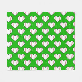 Couverture Polaire Baseball Ball Texture In Heart Shape - Pattern 